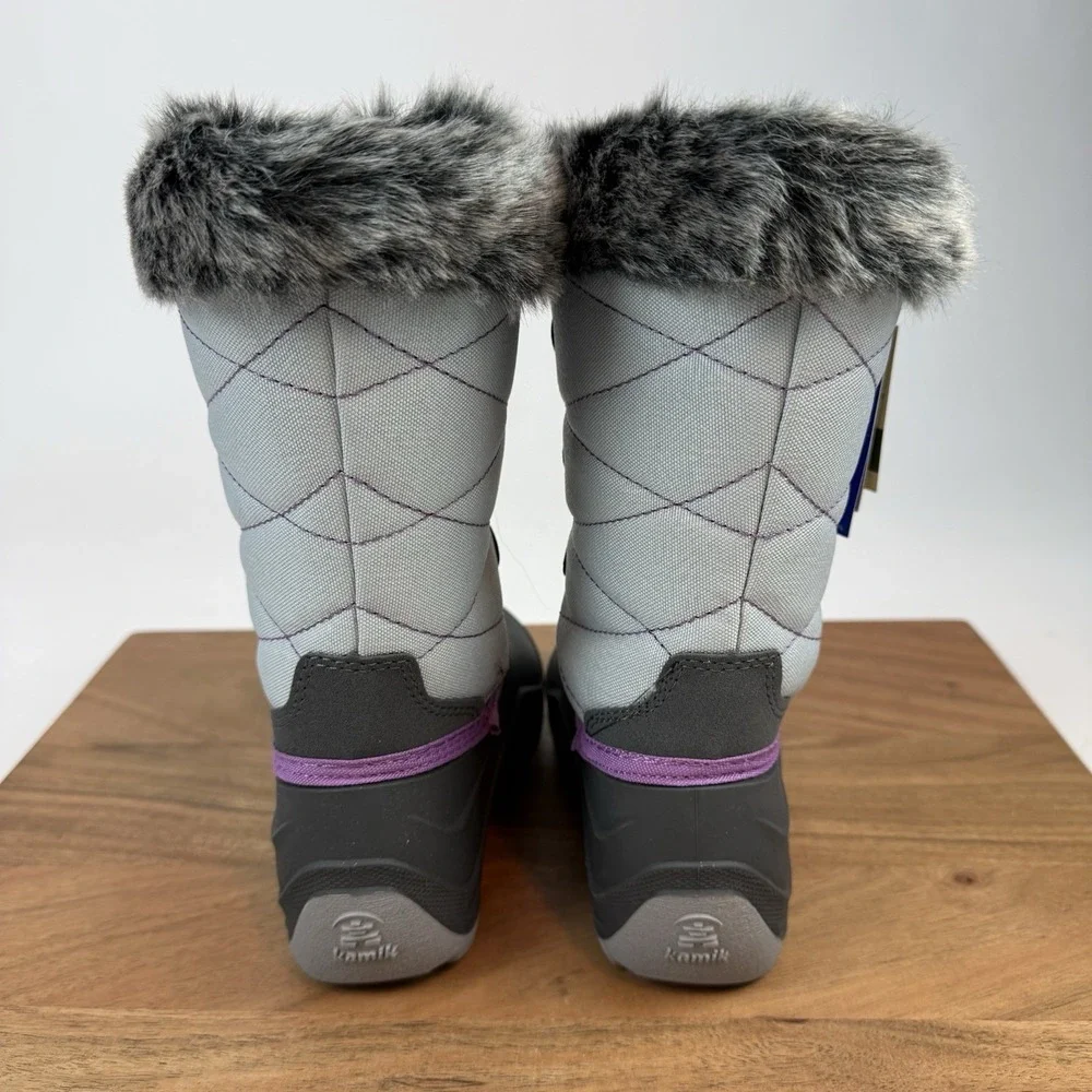 New Kids Kamik Snow Angel Gray Waterproof Insulated Snow Winter‎ Boots Size 11 C